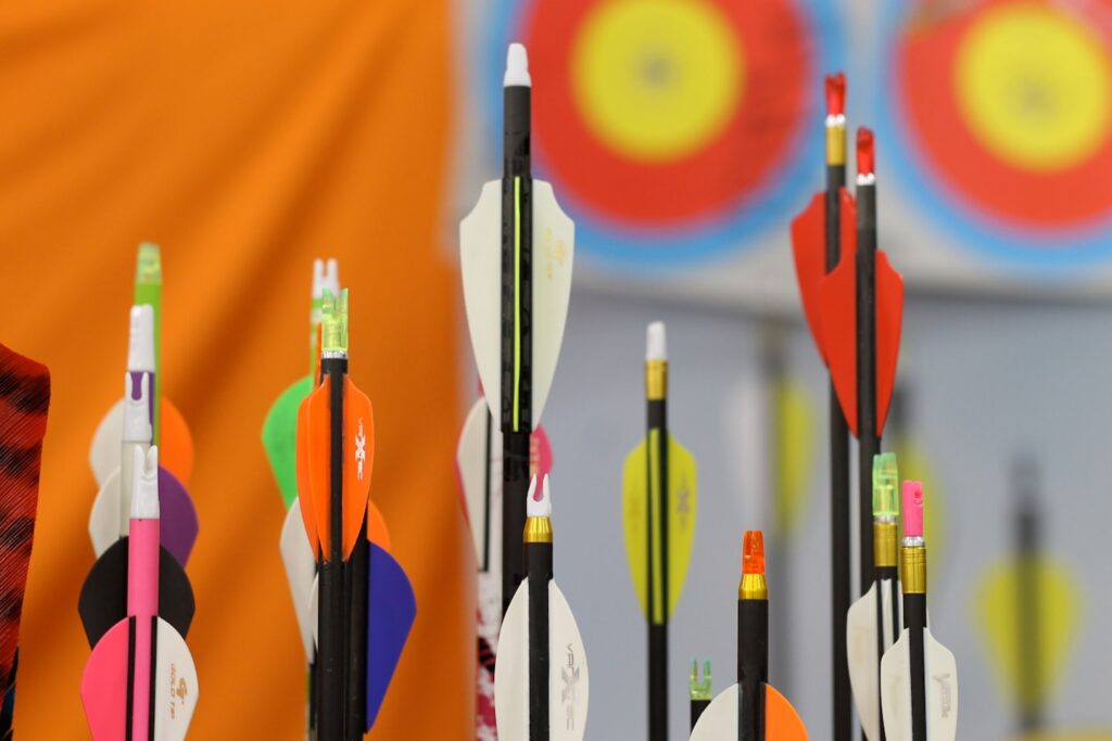 Arrows standing vertically at a SAM event